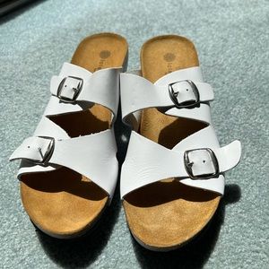 Lola Sabbia Blake Leather Cork Slide Sandals